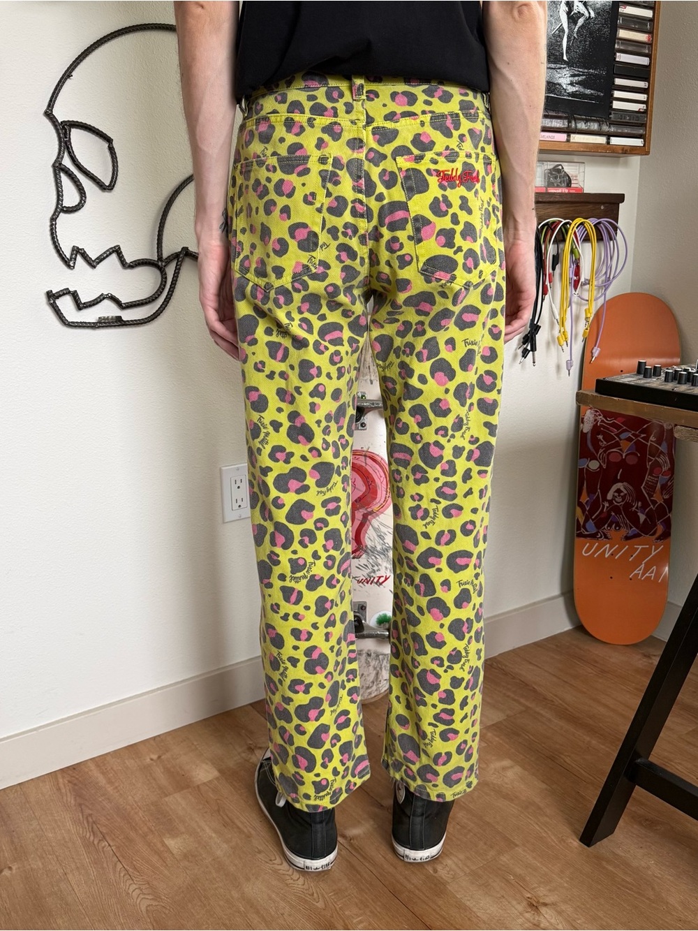 Teddy Fresh X Trixie Mattel Neon Leopard Print Pants ~ Size 30 X 29 - Picture 4 of 9